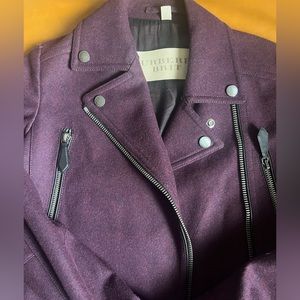 Burberry Brit- Wool MOTO jacket with leather detail. Comes w/ additional straps